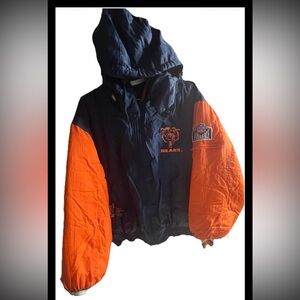 Chicago Bears men XXL blue/orange reversible full zip snap button vintage jacket